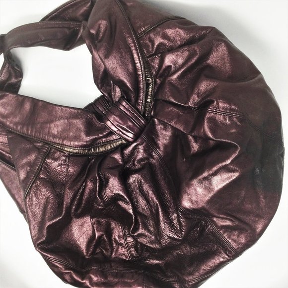 Kooba Handbags - Kooba Purple Metallic Large Leather Hobo Bag